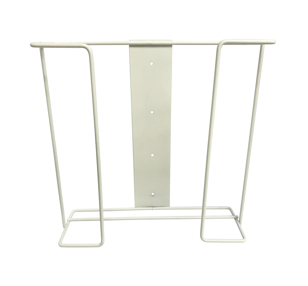 1 Each | Disposable Glove or Tissue Box Holder, Double (2-Box) Glove Rack, Wall Mounted Universal Box Holder, for Larger Sized Boxes, White - 1 Glove Rack