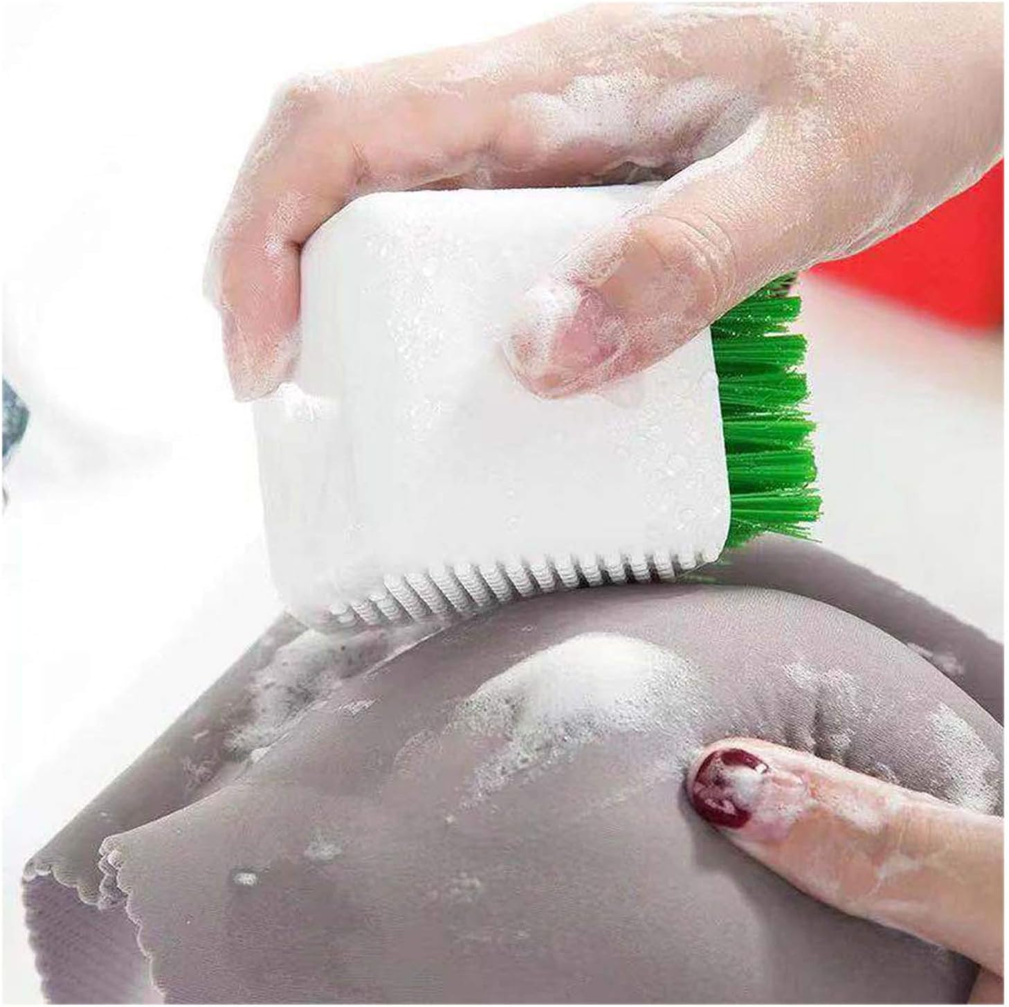 2 Pack Silicone Laundry Brush Scrub Multi-use Household Cloth Washing Brush Dual-use Scrubbing Brush for Clothes Underwear Shoes, Plastic Soft Cleaning Tool