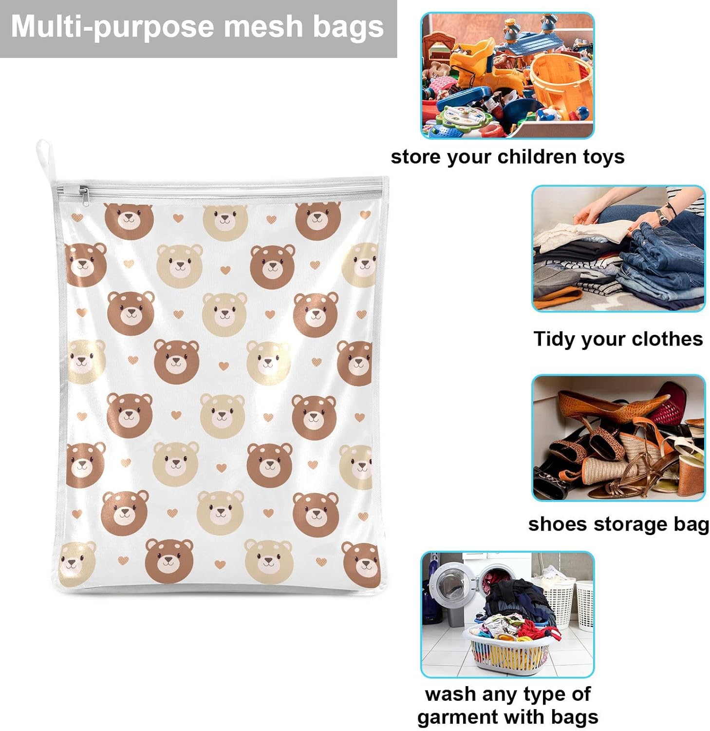 Mesh Laundry Bags 2 Pack Laundry Bags Lingerie Bags for Washing Delicates Washing Machine Large Mesh Wash Bag College Dorm Travel