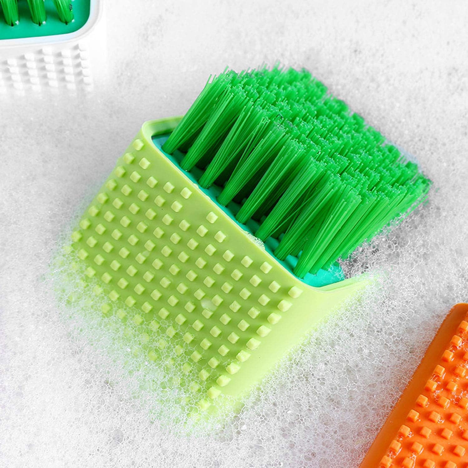 2 Pack Silicone Laundry Brush Scrub Multi-use Household Cloth Washing Brush Dual-use Scrubbing Brush for Clothes Underwear Shoes, Plastic Soft Cleaning Tool