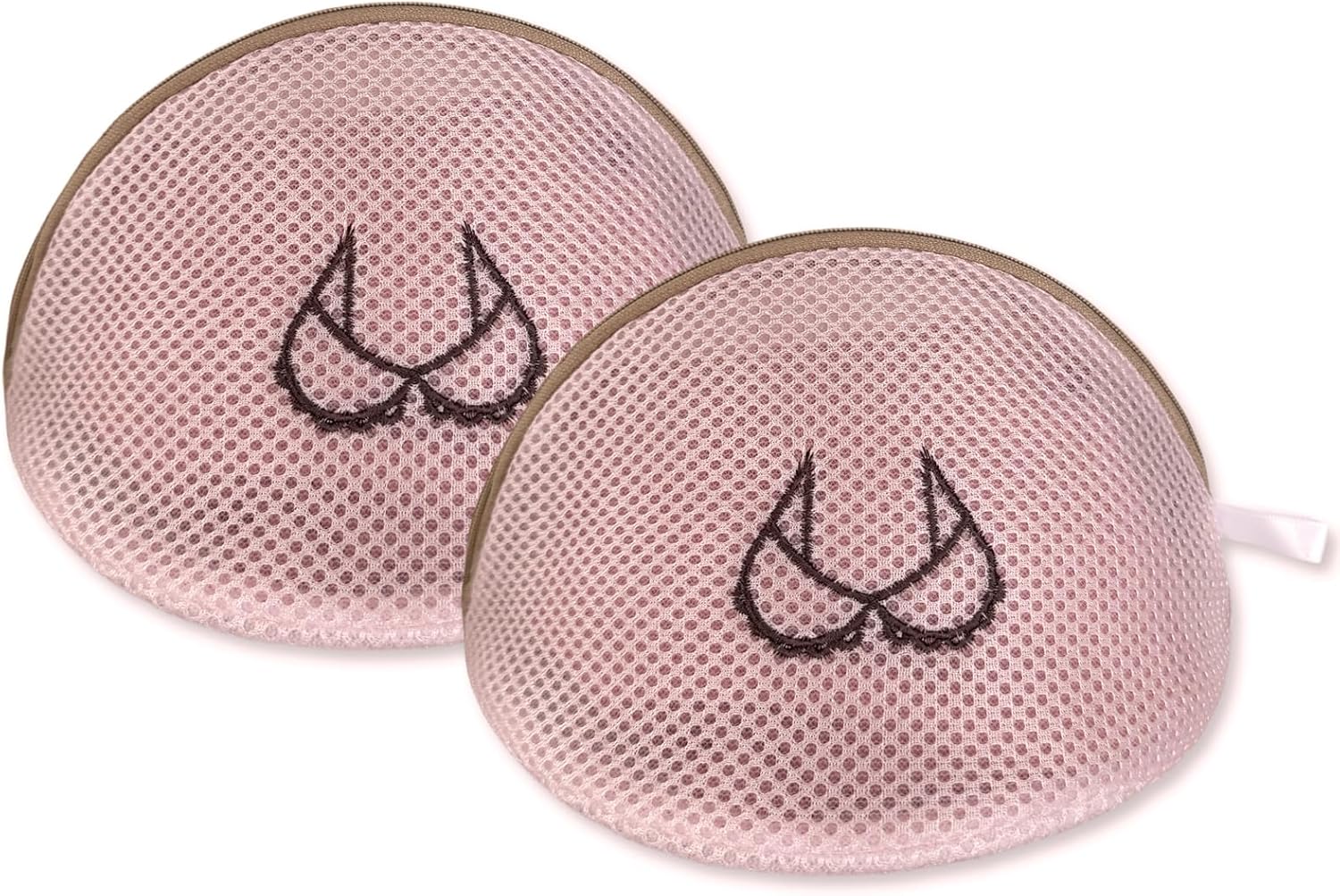 (2Pcs) high-end zipper mesh laundry bag, travel storage and finishing bag, to protect your exquisite clothes, suitable for jackets, underwear, tights, etc. (Pink, Shell bra)