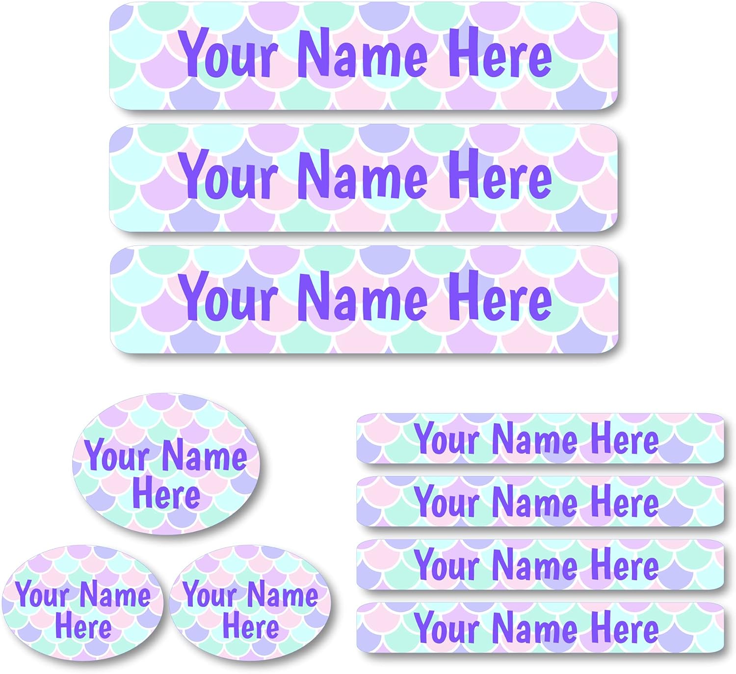 Lovable Labels Personalized Labels for Kids (85 Labels/Pack) - 3 Label Sizes Waterproof Dishwasher Safe Peel & Stick Labels for School Supplies Daycare Camp Clothing Bottles (Sea Flower)