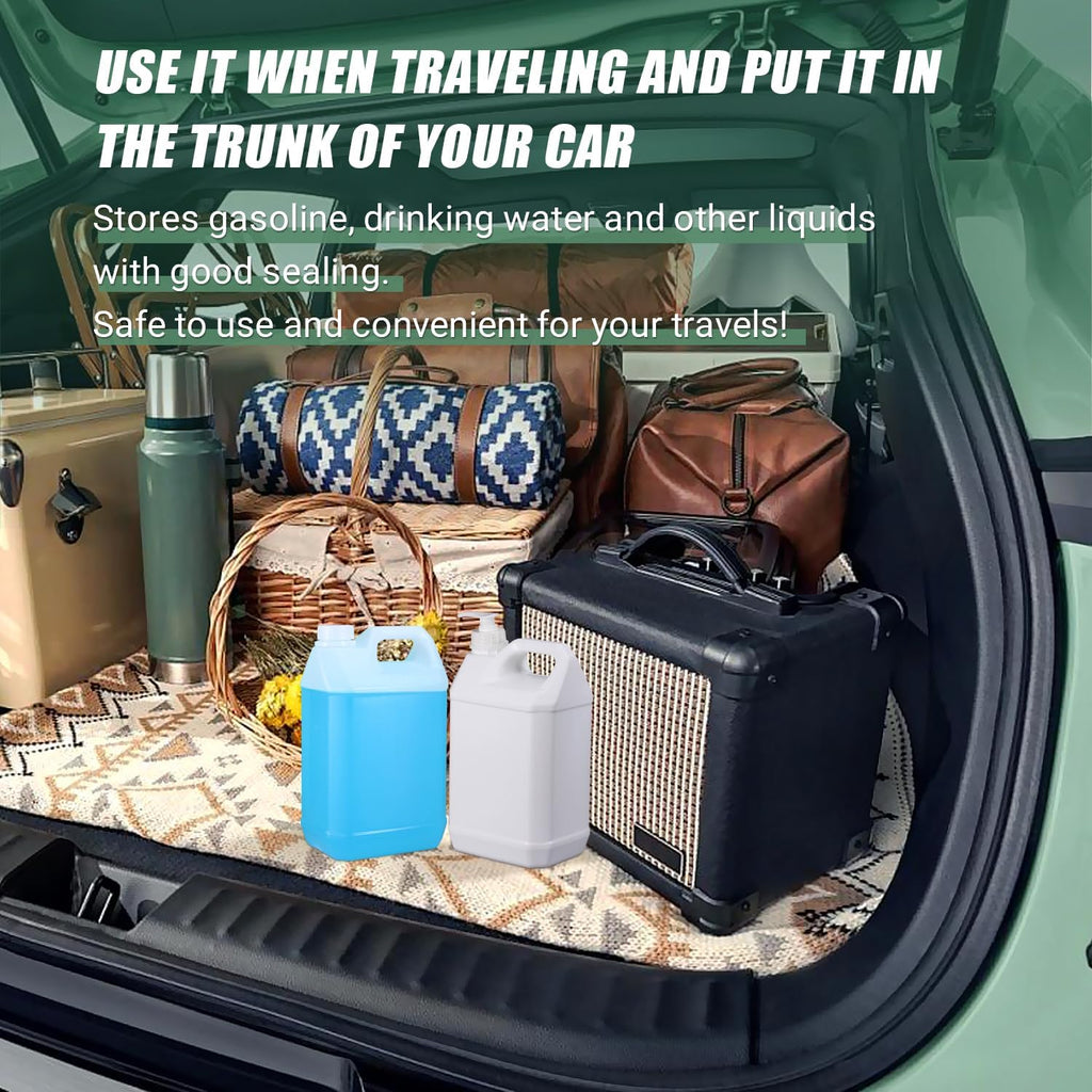 1 Gallon Plastic F-Style Jug (4-Pack) Reusable Food-Safe, Heavy-Duty HDPE Containers for Water, Sauces, Soaps, Detergents, Honey Liquids with Screw-On Cap and Pump Cap (White, 1 Gallon)