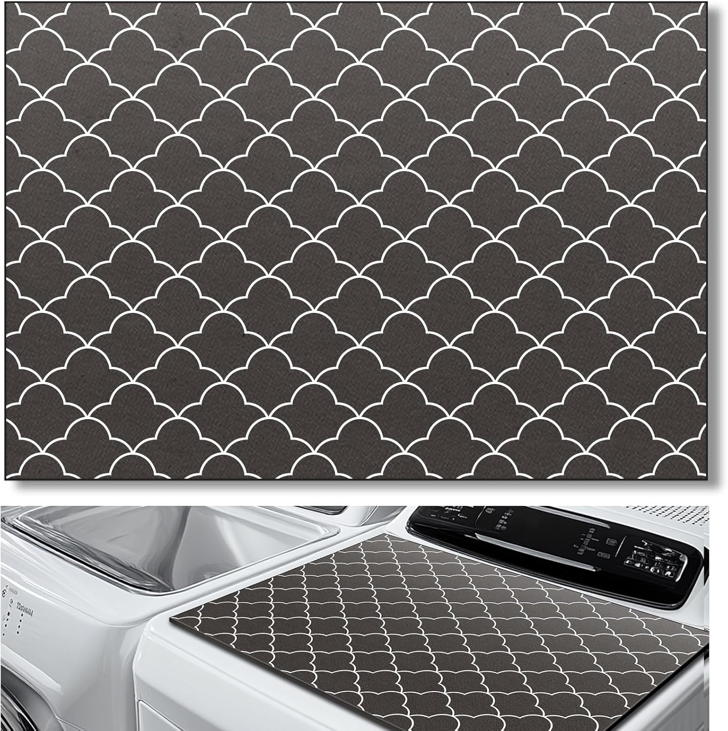 1 Pcs 26" x 18" Dryer Top Protector Mat, Washer and Dryer Topper, Non Slip Waterproof Machine Cover Dust Proof Quick Drying Topper Pad for Laundry and Kitchen (Stylish)