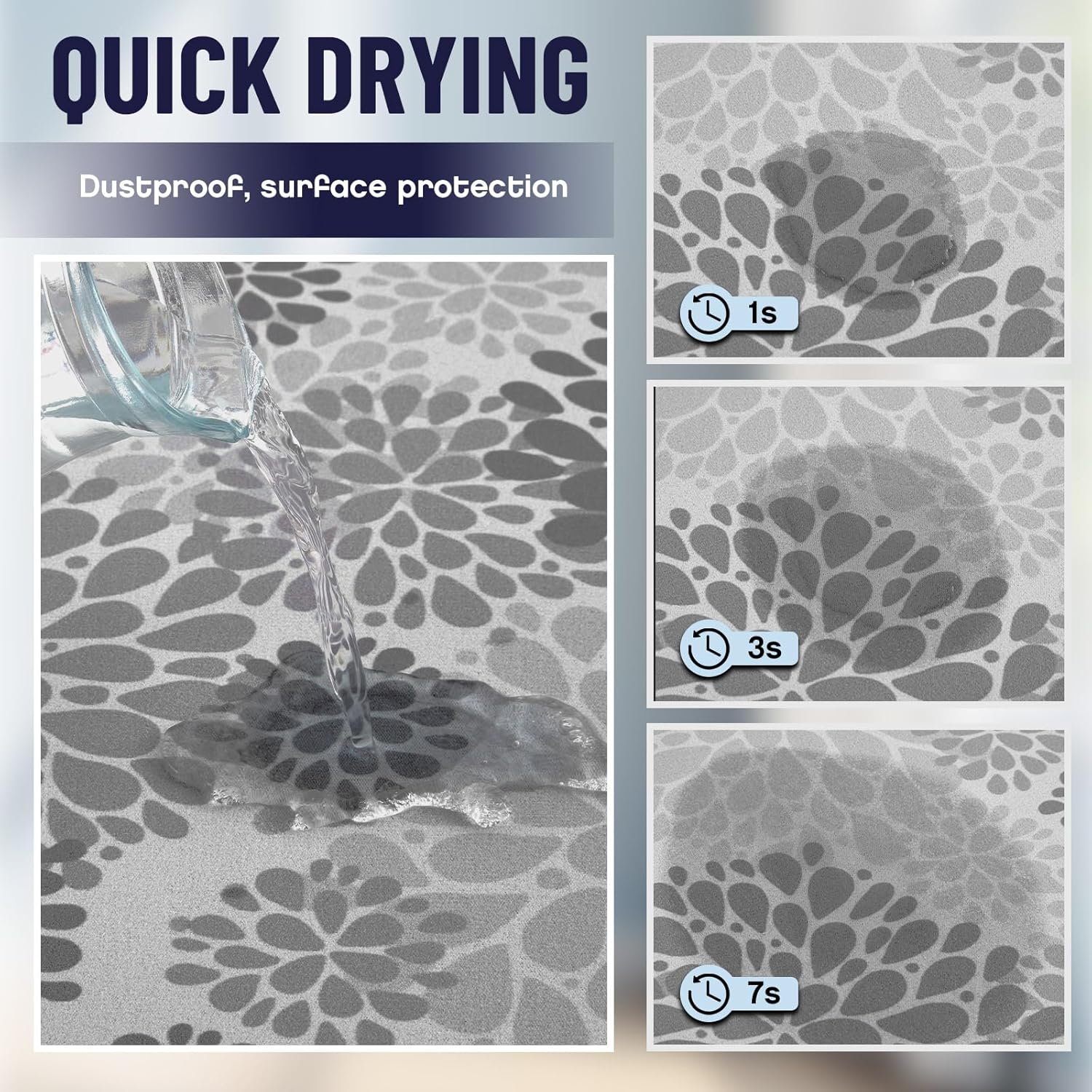 1 Pcs 26" x 18" Dryer Top Protector Mat, Washer and Dryer Topper, Non Slip Waterproof Machine Cover Dust Proof Quick Drying Topper Pad for Laundry and Kitchen (Bloom)