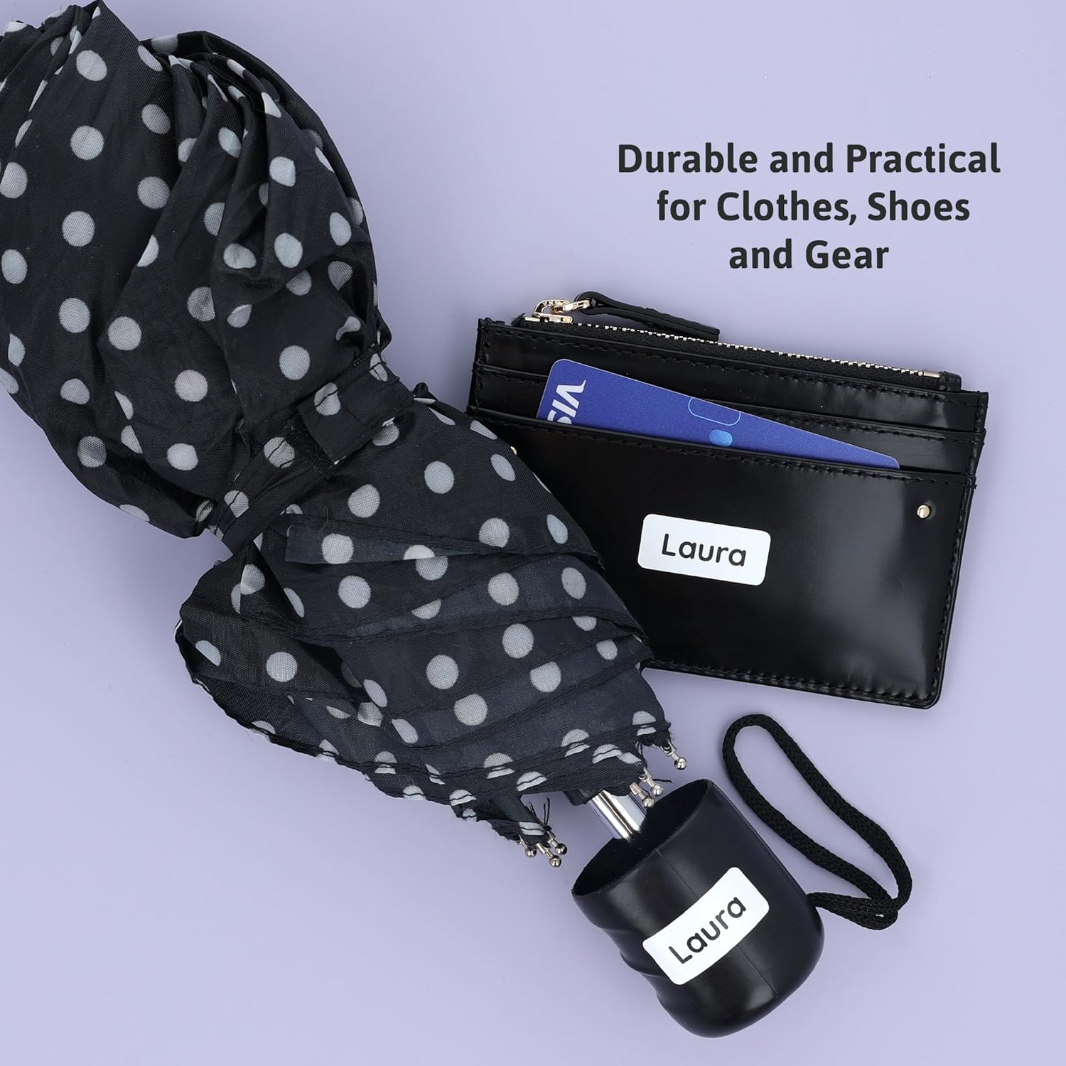 Personalized Name Labels for Kids (60) – Custom Waterproof & Durable Stickers for Clothing, Daycare, Office & School Supplies - Solid Color