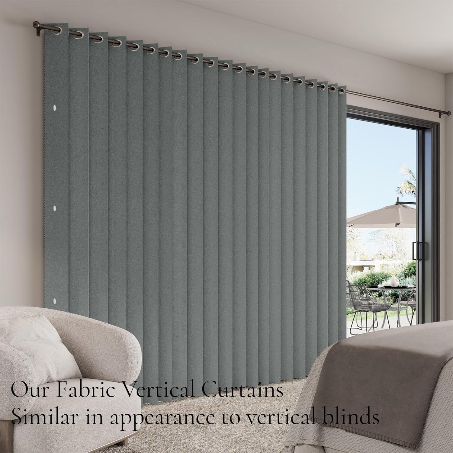 1 Panel Room Divider Privacy Curtains for Sliding Glass Door Bedroom Pinch Pleated Drapery, 1 Panel, W52 x L90, Grey