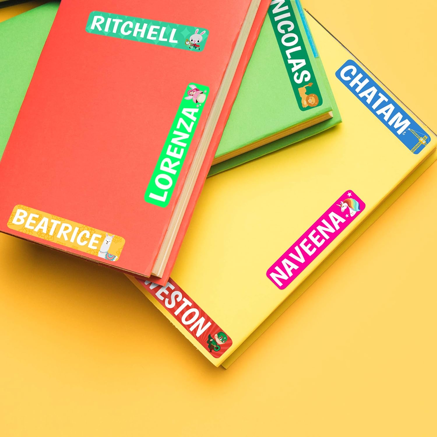 Lovable Labels Personalized Labels for Kids (85 Labels/Pack) - 3 Label Sizes Waterproof Dishwasher Safe Peel & Stick Labels for School Supplies Daycare Camp Clothing Bottles (Wonderland)