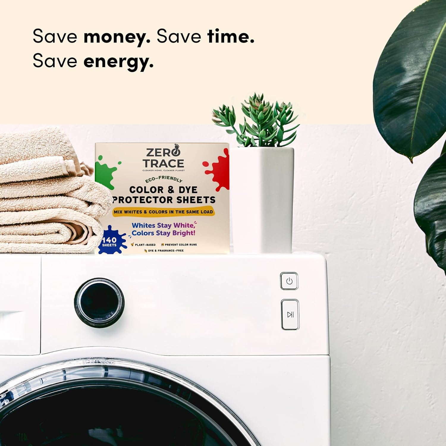 Zero Trace Color Catchers for Laundry - Protects Clothes with Color Dye Catcher,Run Remover, Color Grabbing and Color Bleed Remover for Clothes - 140 Sheets