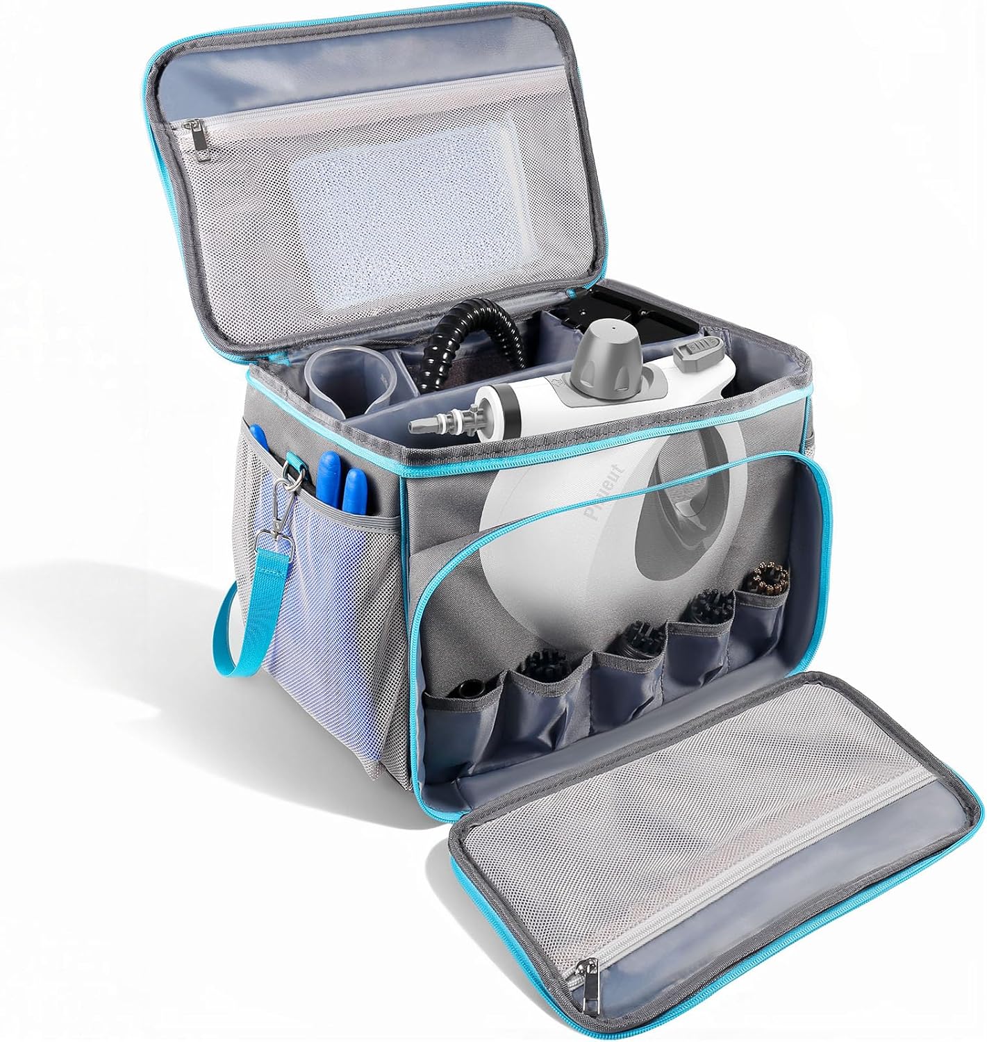 Steam Cleaner Storage Bag with Adjustable Compartments, Portable Large Capacity Carrying Case for Handheld Steam Cleaner and Other Cleaner Tool, Bag Only