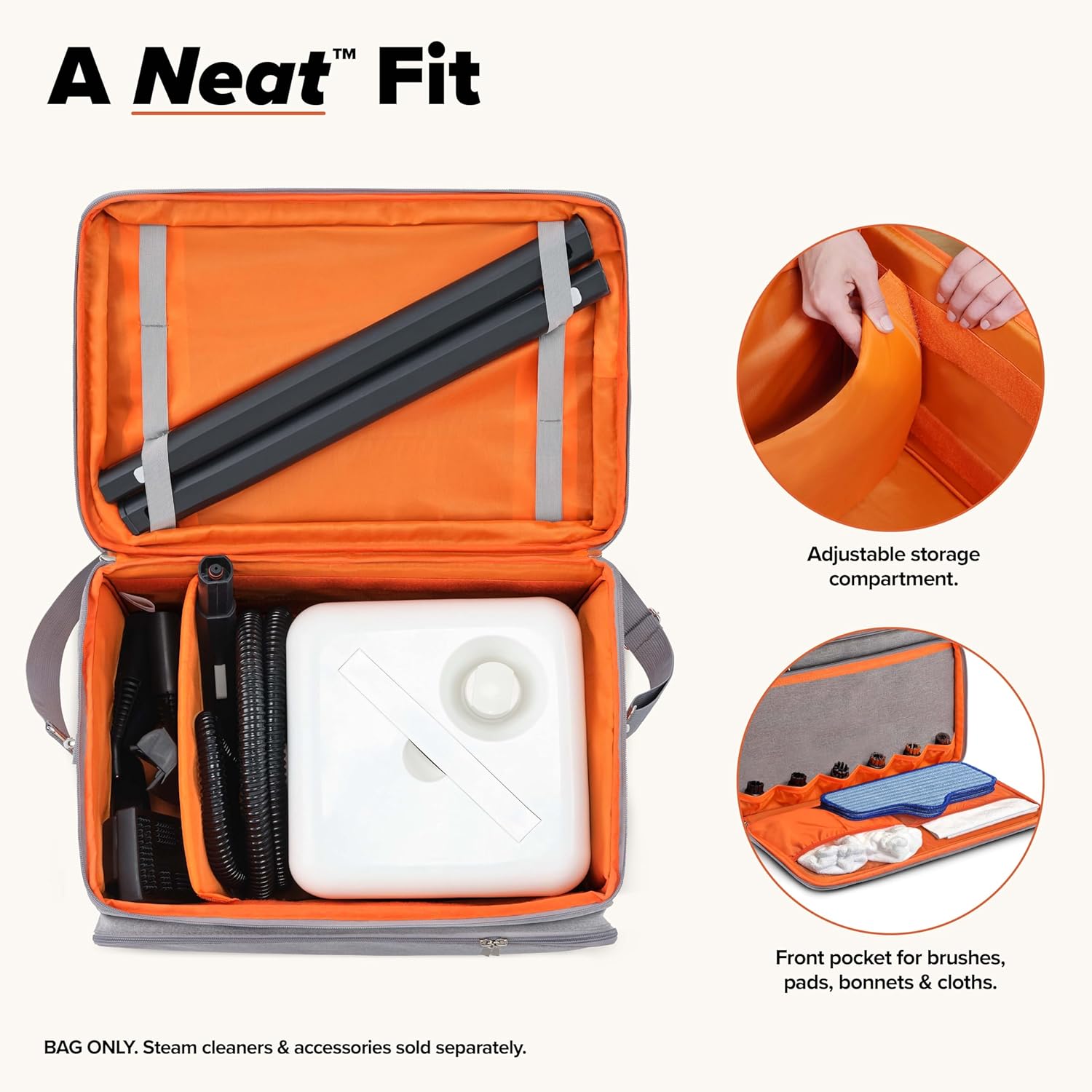 Dupray The Awesome Bag for Neat & Neat Plus Steam Cleaners, Adjustable Storage & Carrying Case, Durable Polyester with Shoulder Strap and Top Handle