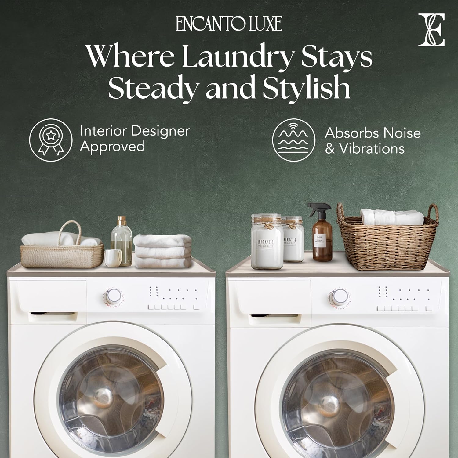 1 PC Washer and Dryer Top Cover Protectors 25" x 25", Laundry Machine Dust Guards (Sand (Beige))