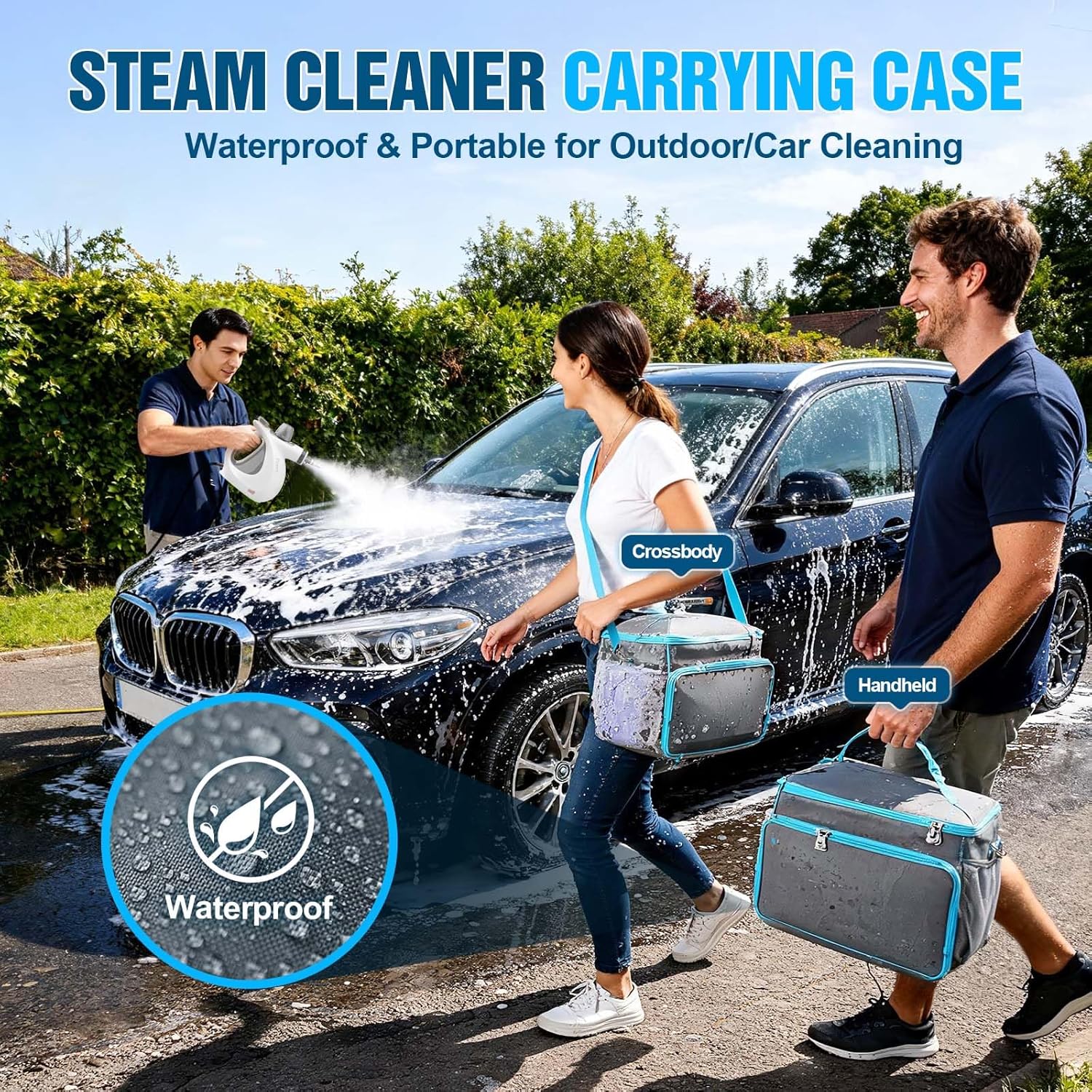 Steam Cleaner Storage Bag with Adjustable Compartments, Portable Large Capacity Carrying Case for Handheld Steam Cleaner and Other Cleaner Tool, Bag Only