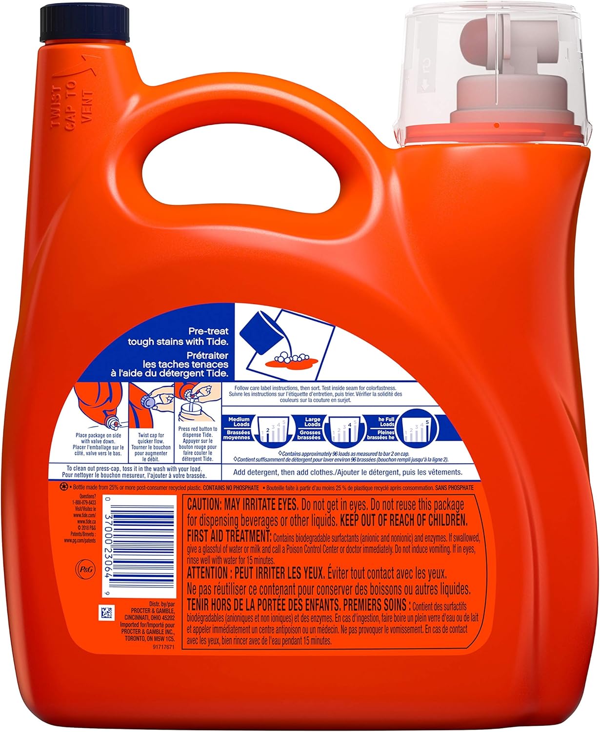 Tide Liquid Laundry Detergent, Original, 96 loads, 150 Fl Oz