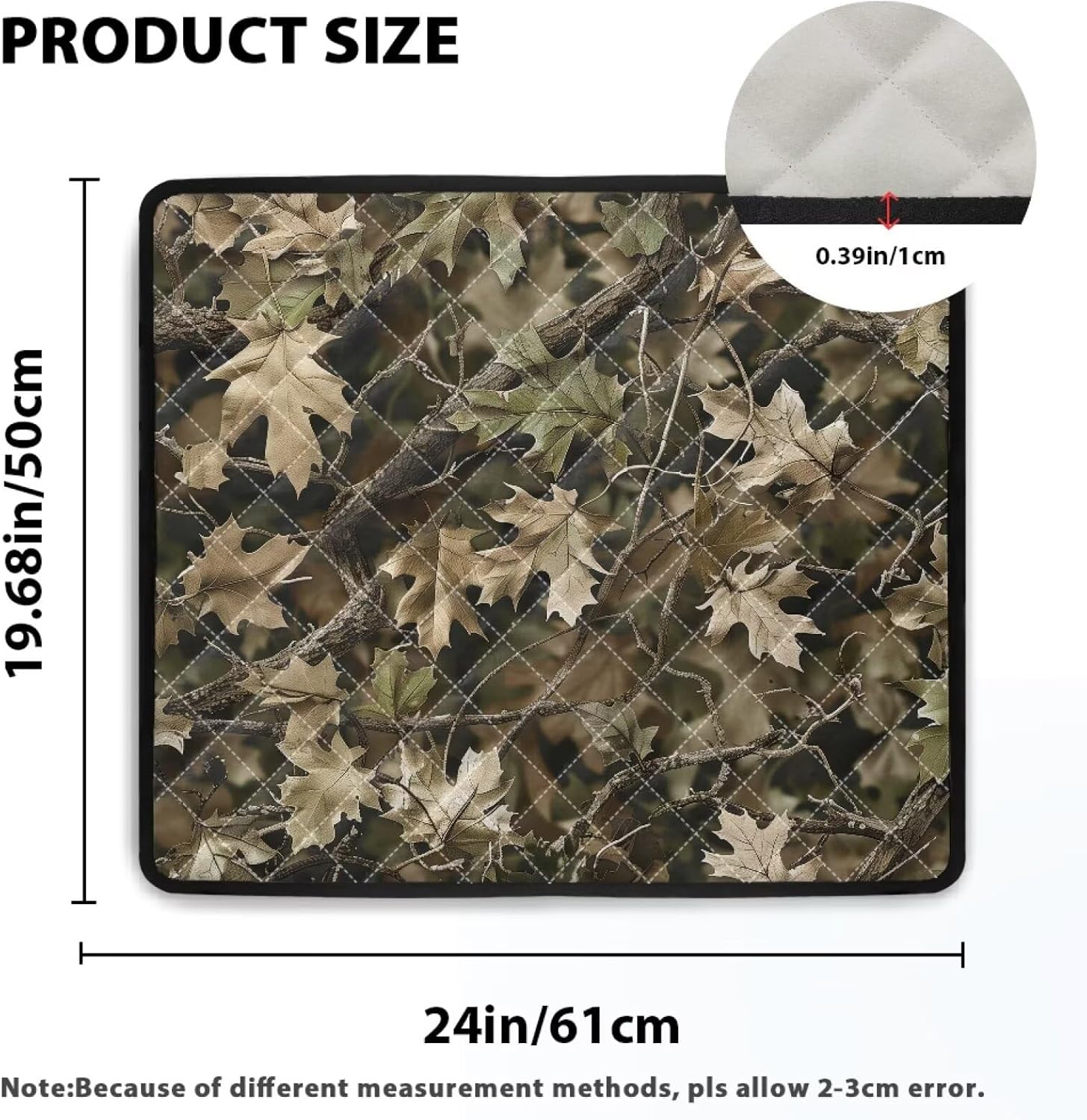 1 Pack Washing Machine Top Dust Cover Pad 24'' x 19.68'' Washable Washer and Dryer Protective Mat Non-Slip Countertop for Home Laundry, Dead Leaves Print