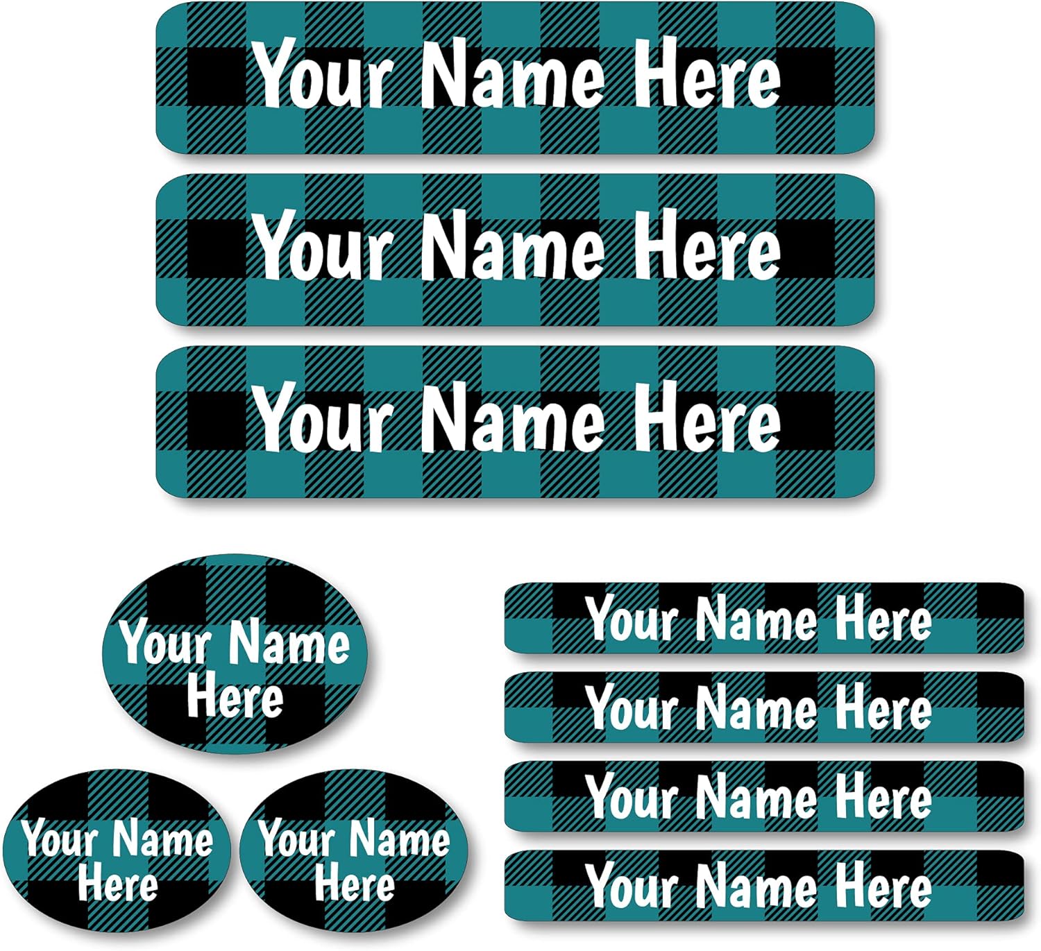 Lovable Labels Personalized Labels for Kids (85 Labels/Pack) - 3 Label Sizes Waterproof Dishwasher Safe Peel & Stick Labels for School Supplies Daycare Camp Clothing Bottles (Lumber Joe)